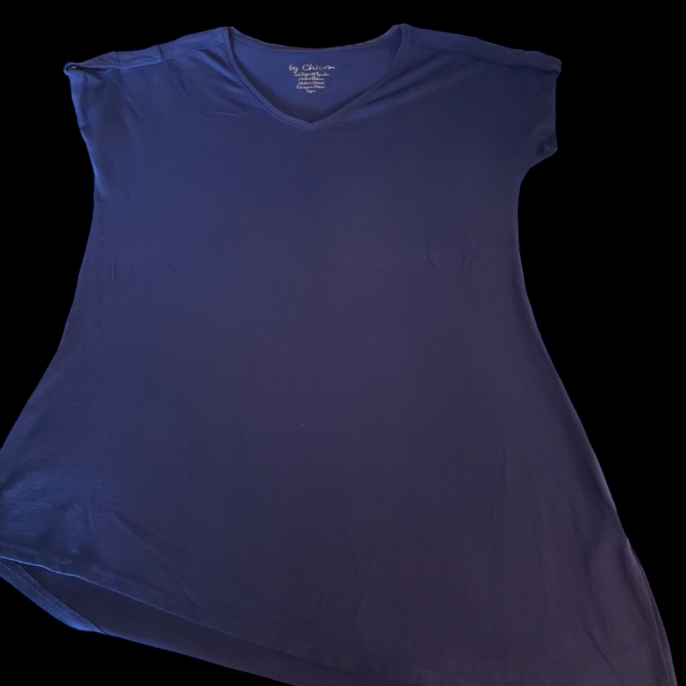 Chico's Asymmetrical Tunic in Royal Blue. No Fading, size 0